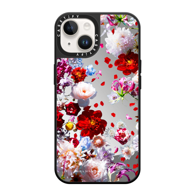 mikaninagawa x CASETiFY iPhone 14 ケース Floral Silver on Black ミラーケース MagSafe対応 Pearl White Phone Case Back to School mikaninagawa x CASETiFY iPhone 14 ケース Floral Silver on Black ミラーケース MagSafe対応 Pearl White Phone Case Back to School