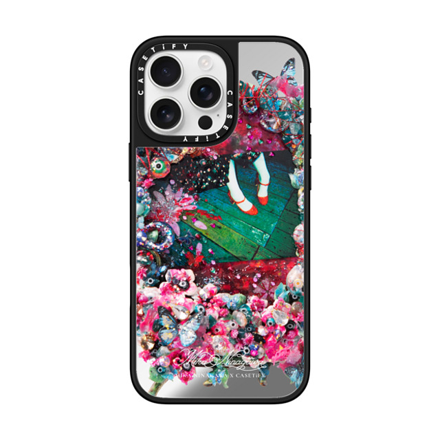 mikaninagawa x CASETiFY iPhone 16 Pro Max ケース Floral Silver on Black ミラーケース MagSafe対応 Crystal Frame Phone Case Back to School mikaninagawa x CASETiFY iPhone 16 Pro Max ケース Floral Silver on Black ミラーケース MagSafe対応 Crystal Frame Phone Case Back to School