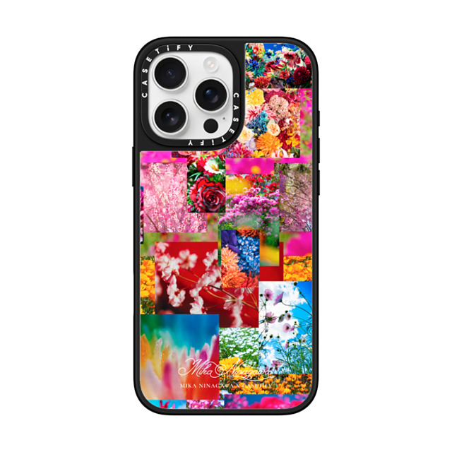 mikaninagawa x CASETiFY iPhone 16 Pro Max ケース Floral Silver on Black ミラーケース MagSafe対応 Flower Collage Phone Case Back to School mikaninagawa x CASETiFY iPhone 16 Pro Max ケース Floral Silver on Black ミラーケース MagSafe対応 Flower Collage Phone Case Back to School