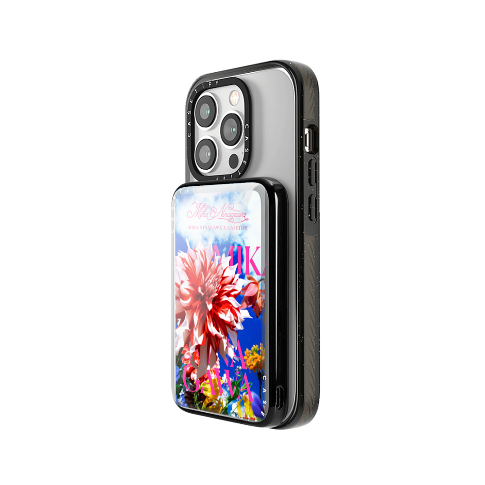 mikaninagawa x CASETiFY モバイルバッテリー Floral シルバー ミラースリムモバイルバッテリー Dahlia Blue PowerThru Power Bank Back to School mikaninagawa x CASETiFY モバイルバッテリー Floral シルバー ミラースリムモバイルバッテリー Dahlia Blue PowerThru Power Bank Back to School