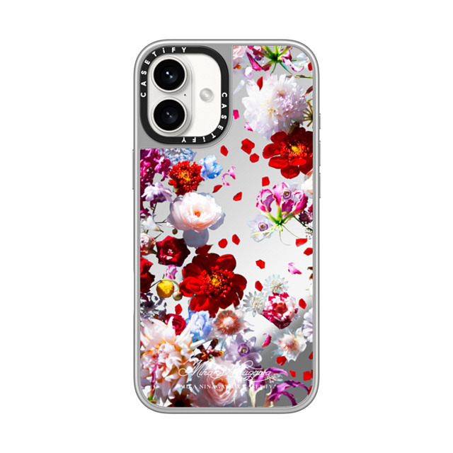 mikaninagawa x CASETiFY iPhone 16 Plus ケース Floral シルバー (シルバーバンパー) ミラーケース MagSafe対応 Pearl White Phone Case Back to School mikaninagawa x CASETiFY iPhone 16 Plus ケース Floral シルバー (シルバーバンパー) ミラーケース MagSafe対応 Pearl White Phone Case Back to School