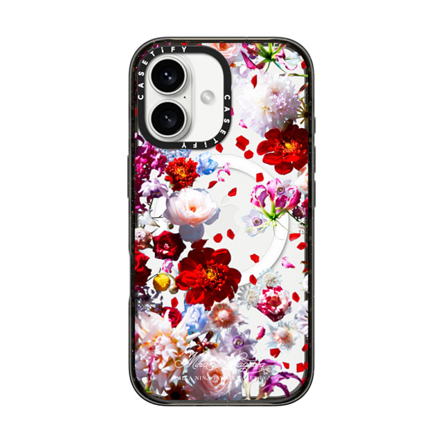 mikaninagawa x CASETiFY iPhone 16 Case Floral Black Impact Case MagSafe Compatible Pearl White Phone Case Back to School mikaninagawa x CASETiFY iPhone 16 Case Floral Black Impact Case MagSafe Compatible Pearl White Phone Case Back to School