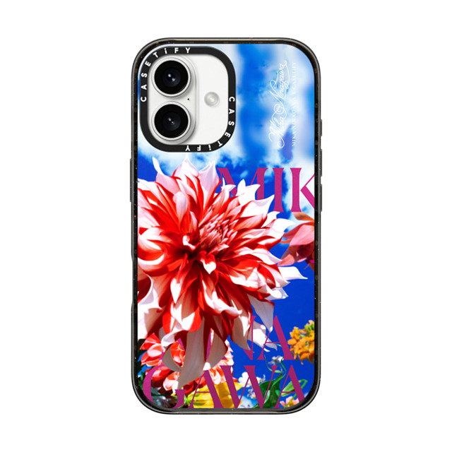 mikaninagawa x CASETiFY iPhone 16 ケース Floral ブラック インパクトケース MagSafe対応 Dahlia Blue Phone Case Back to School mikaninagawa x CASETiFY iPhone 16 ケース Floral ブラック インパクトケース MagSafe対応 Dahlia Blue Phone Case Back to School