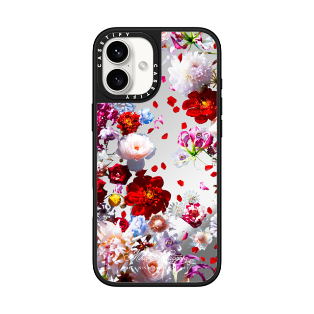 mikaninagawa x CASETiFY iPhone 16 Plus Case Floral Silver on Black ミラーケース MagSafe対応 Pearl White Phone Case Back to School mikaninagawa x CASETiFY iPhone 16 Plus Case Floral Silver on Black ミラーケース MagSafe対応 Pearl White Phone Case Back to School