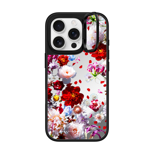 mikaninagawa x CASETiFY iPhone 16 Pro ケース Floral Silver on Black ミラー リングスタンドケース MagSafe対応 Pearl White Phone Case Back to School mikaninagawa x CASETiFY iPhone 16 Pro ケース Floral Silver on Black ミラー リングスタンドケース MagSafe対応 Pearl White Phone Case Back to School