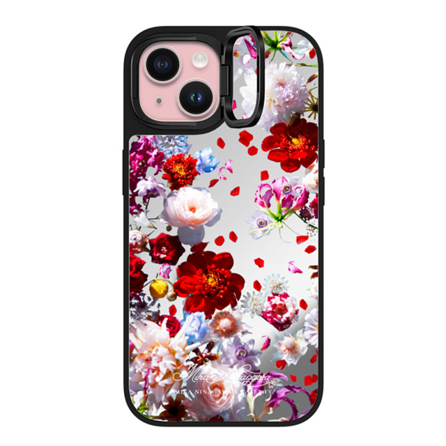 mikaninagawa x CASETiFY iPhone 15 ケース Floral Silver on Black ミラー リングスタンドケース MagSafe対応 Pearl White Phone Case Back to School mikaninagawa x CASETiFY iPhone 15 ケース Floral Silver on Black ミラー リングスタンドケース MagSafe対応 Pearl White Phone Case Back to School
