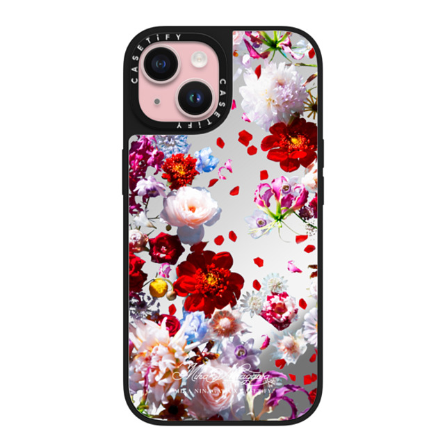 mikaninagawa x CASETiFY iPhone 15 Case Floral Silver on Black ミラーケース MagSafe対応 Pearl White Phone Case Back to School mikaninagawa x CASETiFY iPhone 15 Case Floral Silver on Black ミラーケース MagSafe対応 Pearl White Phone Case Back to School