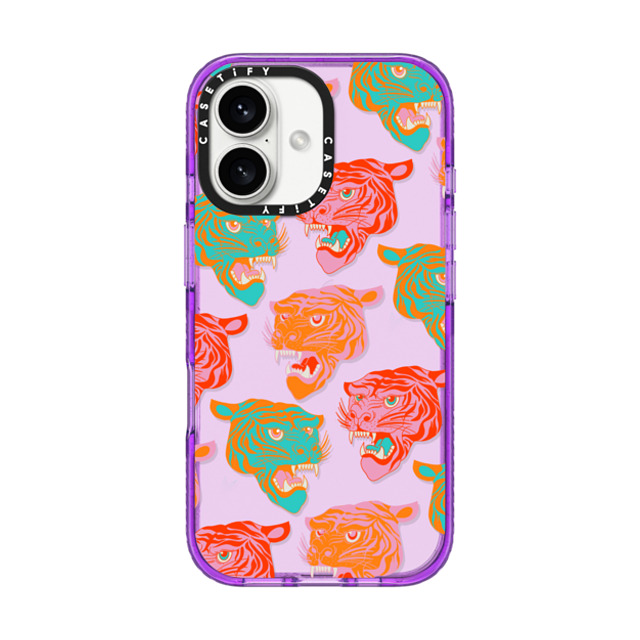 AF Illustrations x CASETiFY iPhone 16 Case パープル Impact Case FUNKY TIGERS BY AF. ILLUSTRATIONS AF Illustrations x CASETiFY iPhone 16 Case パープル Impact Case FUNKY TIGERS BY AF. ILLUSTRATIONS
