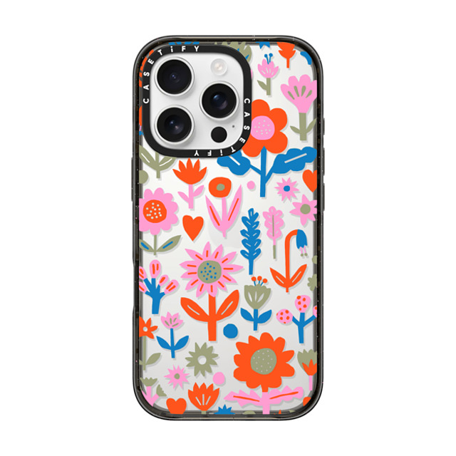 The Printed Peanut x CASETiFY iPhone 16 Pro ケース Sticker,Floral ブラック インパクトケース Retro Plants by The Printed Peanut Back to School The Printed Peanut x CASETiFY iPhone 16 Pro ケース Sticker,Floral ブラック インパクトケース Retro Plants by The Printed Peanut Back to School