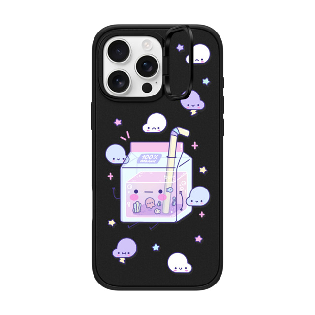 Becky Cas x CASETiFY iPhone 16 Pro Max ケース マットブラック インパクトリングスタンドケース MagSafe対応 Cute Juice by BeckyCas