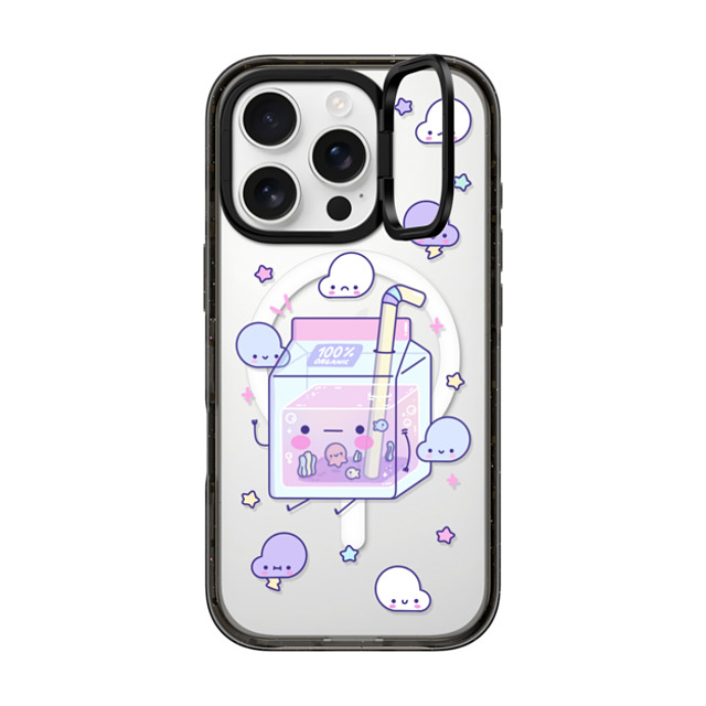 Becky Cas x CASETiFY iPhone 16 Pro ケース ブラック インパクトリングスタンドケース MagSafe対応 Cute Juice by BeckyCas