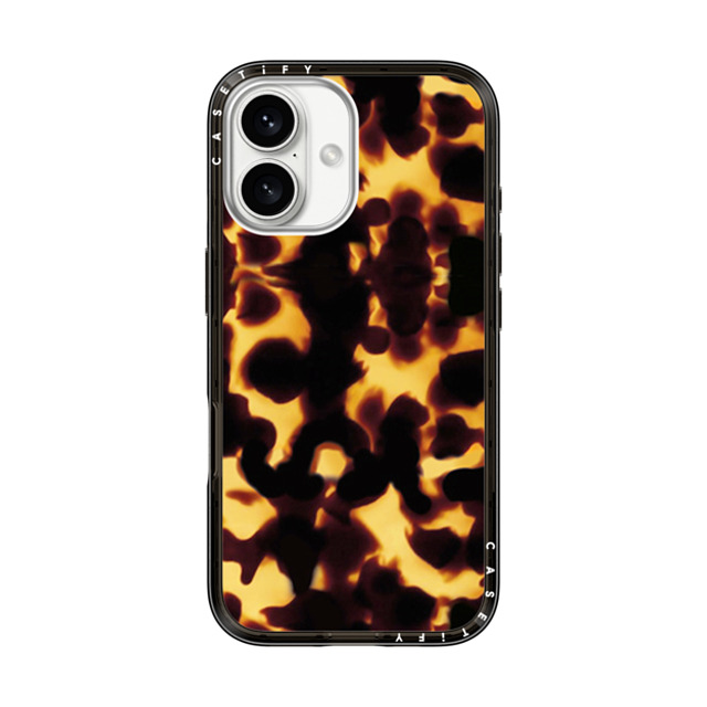 CASETiFY iPhone 16 ケース ブラック インパクトライトケース Geometric Tortoiseshell