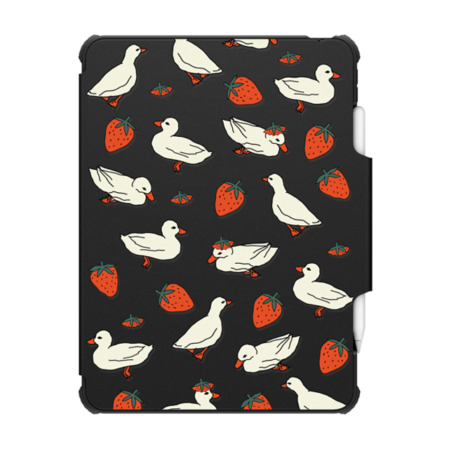 Fiorenzaart x CASETiFY iPad Pro 12.9-inch (第5/6世代) Black インパクト フォリオ ケース ducks and strawberries Back to School Fiorenzaart x CASETiFY iPad Pro 12.9-inch (第5/6世代) Black インパクト フォリオ ケース ducks and strawberries Back to School