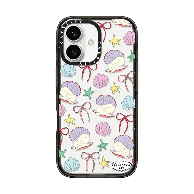 Fiorenzaart x CASETiFY iPhone 16 Case Black Impact Case pearl bunny Mother's Day Fiorenzaart x CASETiFY iPhone 16 Case Black Impact Case pearl bunny Mother's Day