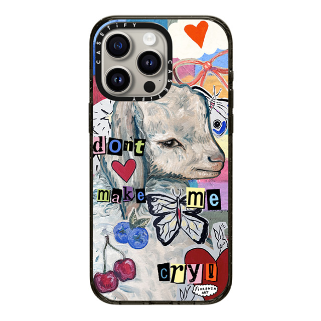 Fiorenzaart x CASETiFY iPhone 15 Pro Max Case Black Impact Case MagSafe Compatible don't make me cry Back to School Fiorenzaart x CASETiFY iPhone 15 Pro Max Case Black Impact Case MagSafe Compatible don't make me cry Back to School