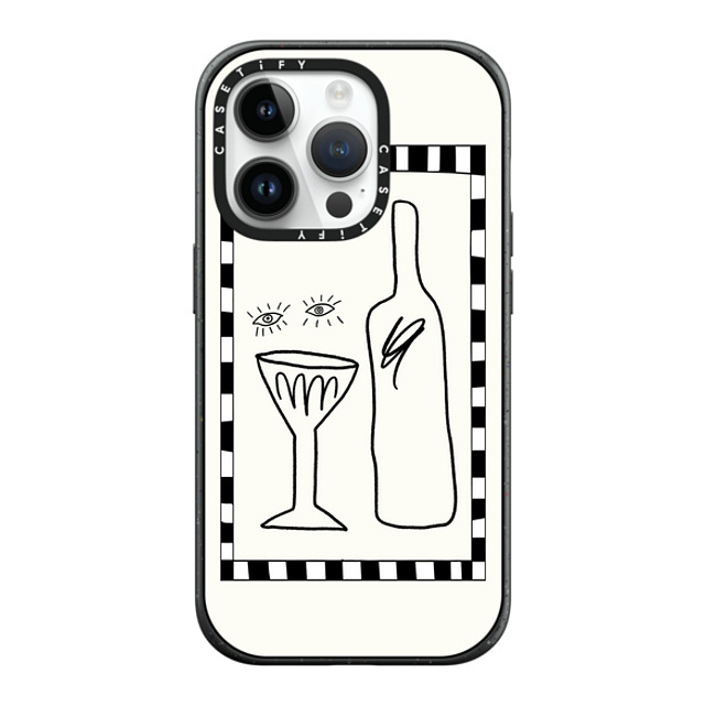 Fiorenzaart x CASETiFY iPhone 14 Pro ケース マットブラック インパクトケース MagSafe対応 Wine Eyes