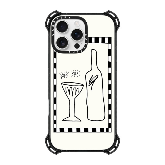 Fiorenzaart x CASETiFY iPhone 16 Pro Max ケース ブラック バウンスケース Wine Eyes