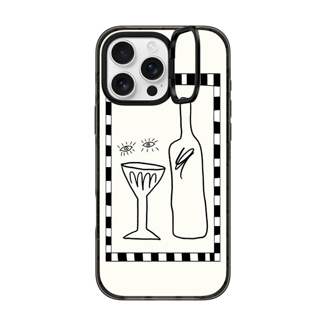 Fiorenzaart x CASETiFY iPhone 16 Pro Max ケース ブラック インパクトリングスタンドケース MagSafe対応 Wine Eyes