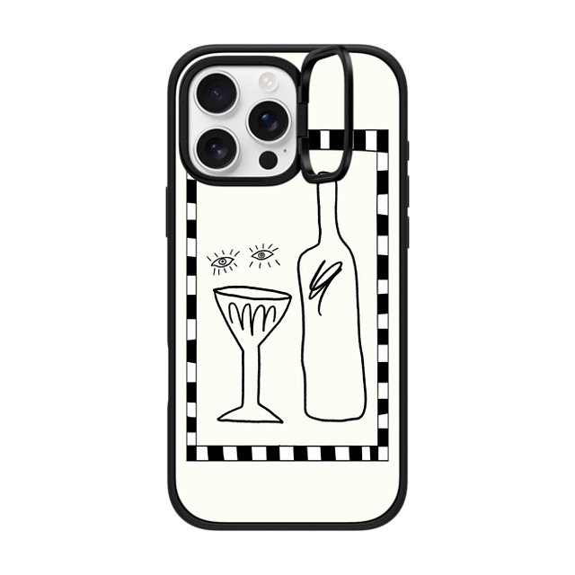 Fiorenzaart x CASETiFY iPhone 16 Pro Max ケース マットブラック インパクトリングスタンドケース MagSafe対応 Wine Eyes