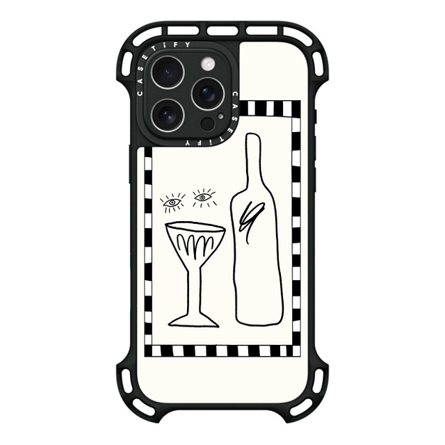 Fiorenzaart x CASETiFY iPhone 16 Pro Max ケース ブラック ウルトラ バウンスケース MagSafe対応 Wine Eyes