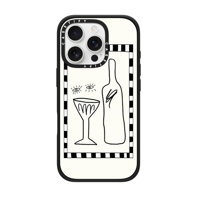 Fiorenzaart x CASETiFY iPhone 16 Pro ケース マットブラック インパクトケース MagSafe対応 Wine Eyes