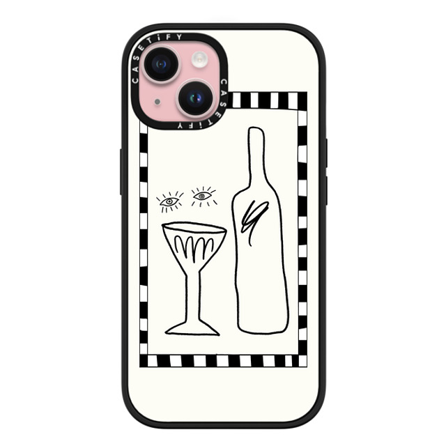 Fiorenzaart x CASETiFY iPhone 15 ケース マットブラック インパクトケース MagSafe対応 Wine Eyes