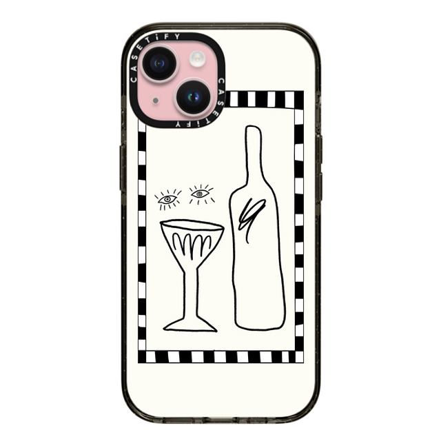 Fiorenzaart x CASETiFY iPhone 15 ケース ブラック インパクトケース Wine Eyes