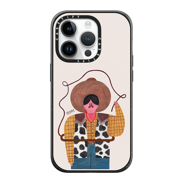 Daria Solak Illustrations x CASETiFY iPhone 14 Pro ケース マットブラック インパクトケース MagSafe対応 COWBOY