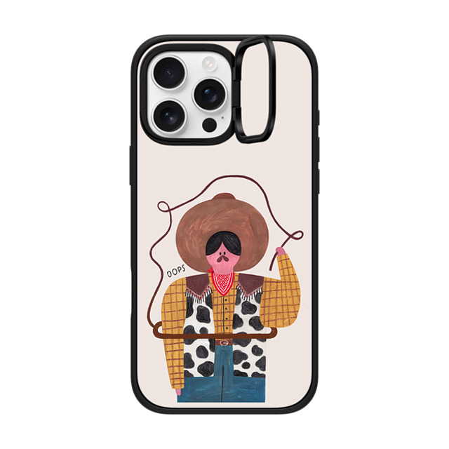 Daria Solak Illustrations x CASETiFY iPhone 16 Pro Max ケース マットブラック インパクトリングスタンドケース MagSafe対応 COWBOY