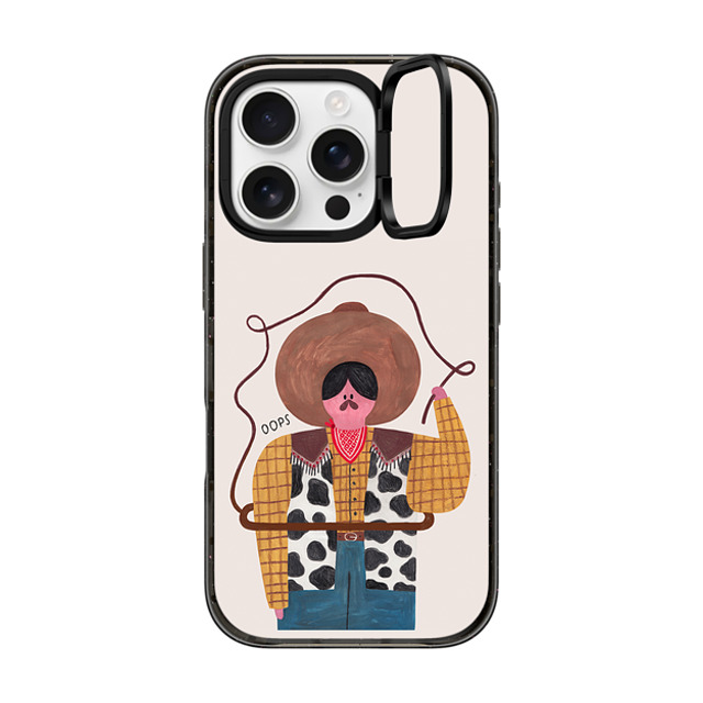 Daria Solak Illustrations x CASETiFY iPhone 16 Pro ケース ブラック インパクトリングスタンドケース MagSafe対応 COWBOY