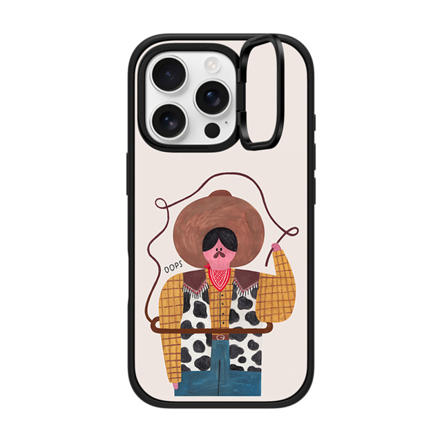 Daria Solak Illustrations x CASETiFY iPhone 16 Pro ケース マットブラック インパクトリングスタンドケース MagSafe対応 COWBOY