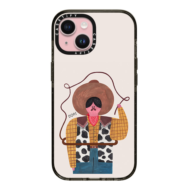 Daria Solak Illustrations x CASETiFY iPhone 15 ケース ブラック インパクトケース MagSafe対応 COWBOY