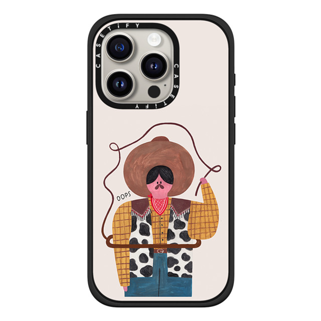 Daria Solak Illustrations x CASETiFY iPhone 15 Pro ケース マットブラック インパクトケース MagSafe対応 COWBOY