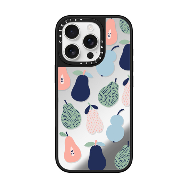 DariaSolakIllustrations x CASETiFY iPhone 16 Pro ケース Fruit,Abstract Silver on Black ミラーケース MagSafe対応 PEARS by Daria Solak Illustrations Back to School DariaSolakIllustrations x CASETiFY iPhone 16 Pro ケース Fruit,Abstract Silver on Black ミラーケース MagSafe対応 PEARS by Daria Solak Illustrations Back to School