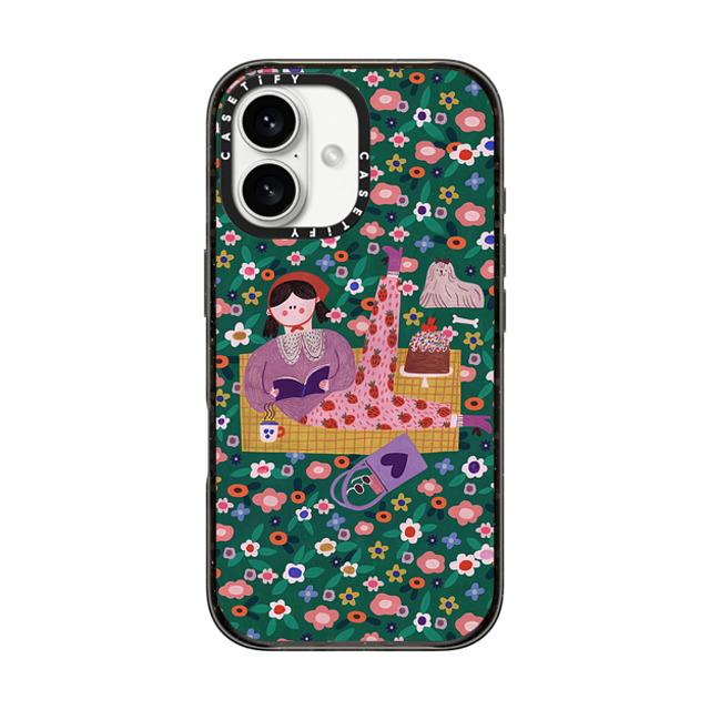 Daria Solak Illustrations x CASETiFY iPhone 16 ケース Floral,Dog ブラック インパクトケース MagSafe対応 MEADOW by Daria Solak Illustrations Father's Day Daria Solak Illustrations x CASETiFY iPhone 16 ケース Floral,Dog ブラック インパクトケース MagSafe対応 MEADOW by Daria Solak Illustrations Father's Day