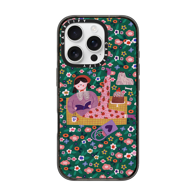 Daria Solak Illustrations x CASETiFY iPhone 16 Pro ケース Floral,Dog ブラック インパクトケース MagSafe対応 MEADOW by Daria Solak Illustrations Father's Day Daria Solak Illustrations x CASETiFY iPhone 16 Pro ケース Floral,Dog ブラック インパクトケース MagSafe対応 MEADOW by Daria Solak Illustrations Father's Day