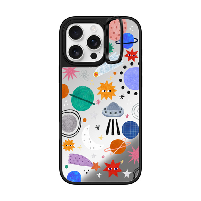 Daria Solak Illustrations x CASETiFY iPhone 16 Pro Max Case Silver on Black ミラー リングスタンドケース MagSafe対応 SPACE by Daria Solak Illustrations Daria Solak Illustrations x CASETiFY iPhone 16 Pro Max Case Silver on Black ミラー リングスタンドケース MagSafe対応 SPACE by Daria Solak Illustrations