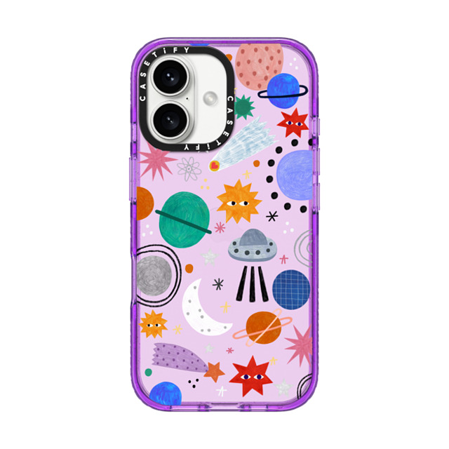 Daria Solak Illustrations x CASETiFY iPhone 16 ケース パープル インパクトケース SPACE by Daria Solak Illustrations