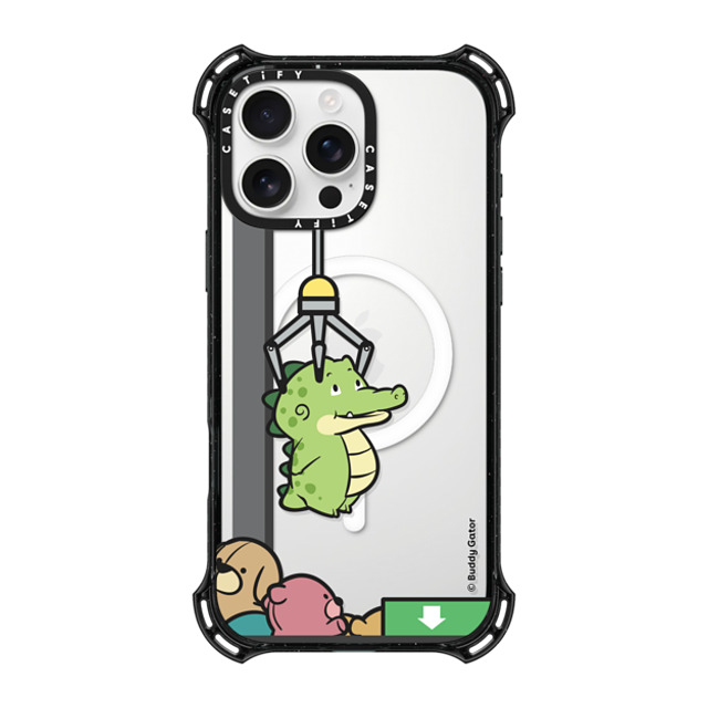 Buddy Gator x CASETiFY iPhone 16 Pro Max ケース ブラック バウンスケース Never Give Up by Buddy Gator