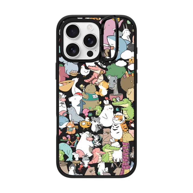 Buddy Gator x CASETiFY iPhone 16 Pro Max ケース マットブラック インパクトリングスタンドケース MagSafe対応 The Buddies by Buddy Gator