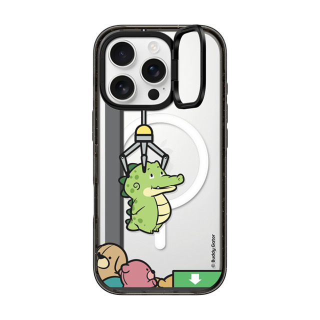 Buddy Gator x CASETiFY iPhone 16 Pro ケース ブラック インパクトリングスタンドケース MagSafe対応 Never Give Up by Buddy Gator