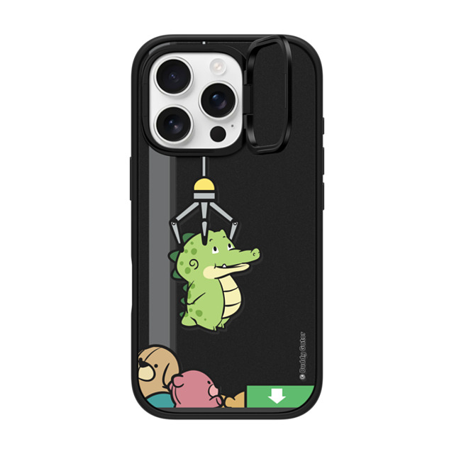 Buddy Gator x CASETiFY iPhone 16 Pro ケース マットブラック インパクトリングスタンドケース MagSafe対応 Never Give Up by Buddy Gator