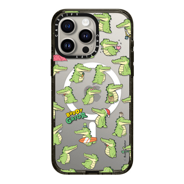 Buddy Gator x CASETiFY iPhone 15 Pro Max ケース ブラック インパクトケース MagSafe対応 Gator is Around by Buddy Gator Father's Day Buddy Gator x CASETiFY iPhone 15 Pro Max ケース ブラック インパクトケース MagSafe対応 Gator is Around by Buddy Gator Father's Day