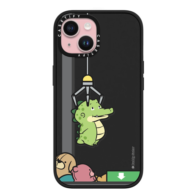 Buddy Gator x CASETiFY iPhone 15 ケース マットブラック インパクトケース MagSafe対応 Never Give Up by Buddy Gator