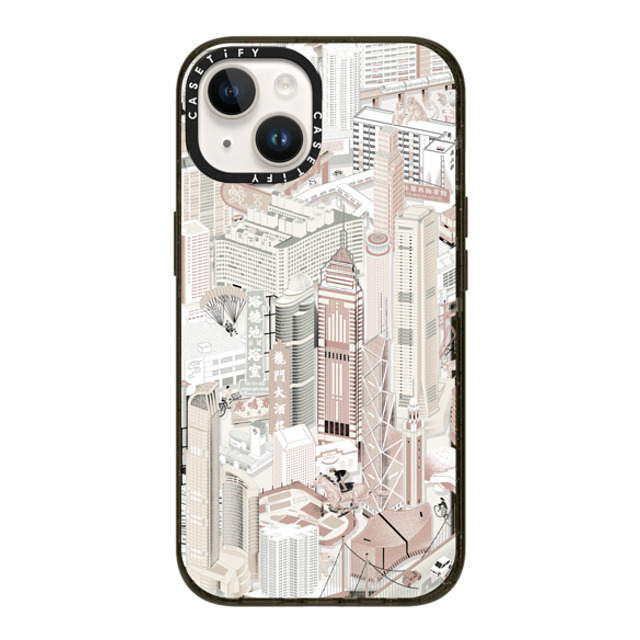 Don Mak x CASETiFY iPhone 14 ケース ブラック インパクトケース HK Buildings