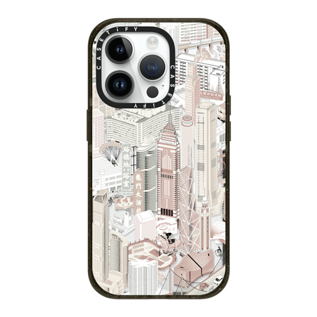 Don Mak x CASETiFY iPhone 14 Pro ケース ブラック インパクトケース MagSafe対応 HK Buildings