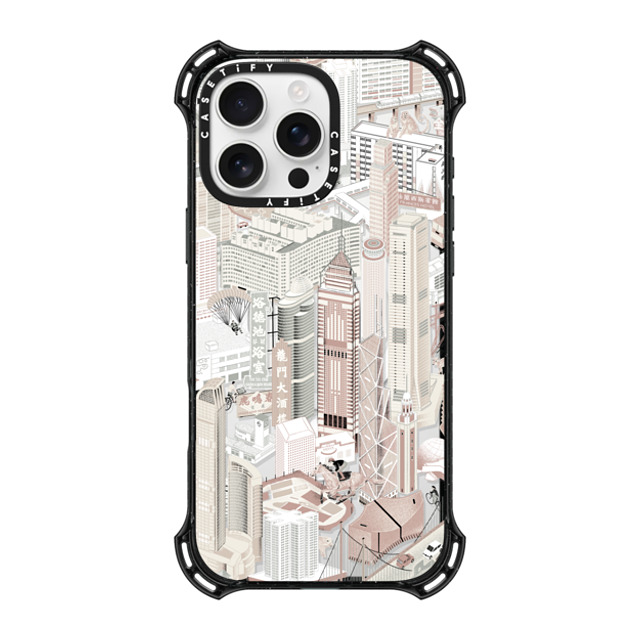 Don Mak x CASETiFY iPhone 16 Pro Max ケース ブラック バウンスケース HK Buildings