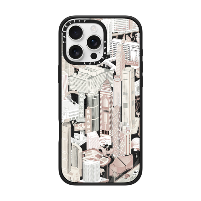 Don Mak x CASETiFY iPhone 16 Pro Max ケース マットブラック インパクトケース MagSafe対応 HK Buildings