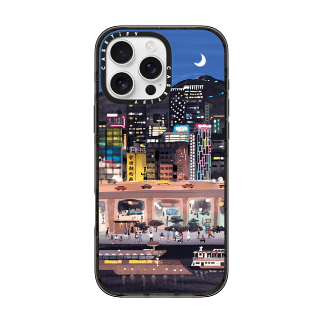 Don Mak x CASETiFY iPhone 16 Pro Max ケース ブラック インパクトケース MagSafe対応 Kwun Tong Promenade at Night Father's Day Don Mak x CASETiFY iPhone 16 Pro Max ケース ブラック インパクトケース MagSafe対応 Kwun Tong Promenade at Night Father's Day