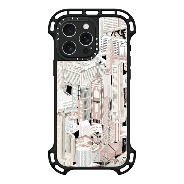 Don Mak x CASETiFY iPhone 16 Pro Max ケース ブラック ウルトラ バウンスケース MagSafe対応 HK Buildings